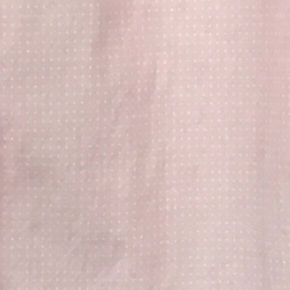 Lands End Cotton Stretch Pastel Pink White Tailored Dot Button Up Down Shirt 6 - Picture 3 of 5